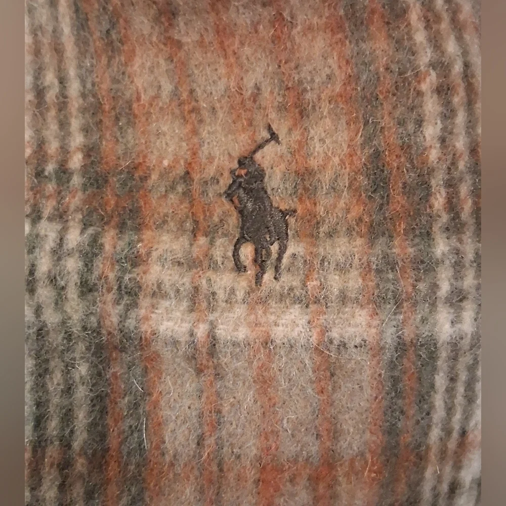 EUC Polo Ralph Lauren Reversible Plaid & Gingham Wool Blend Casual Unisex Scarf